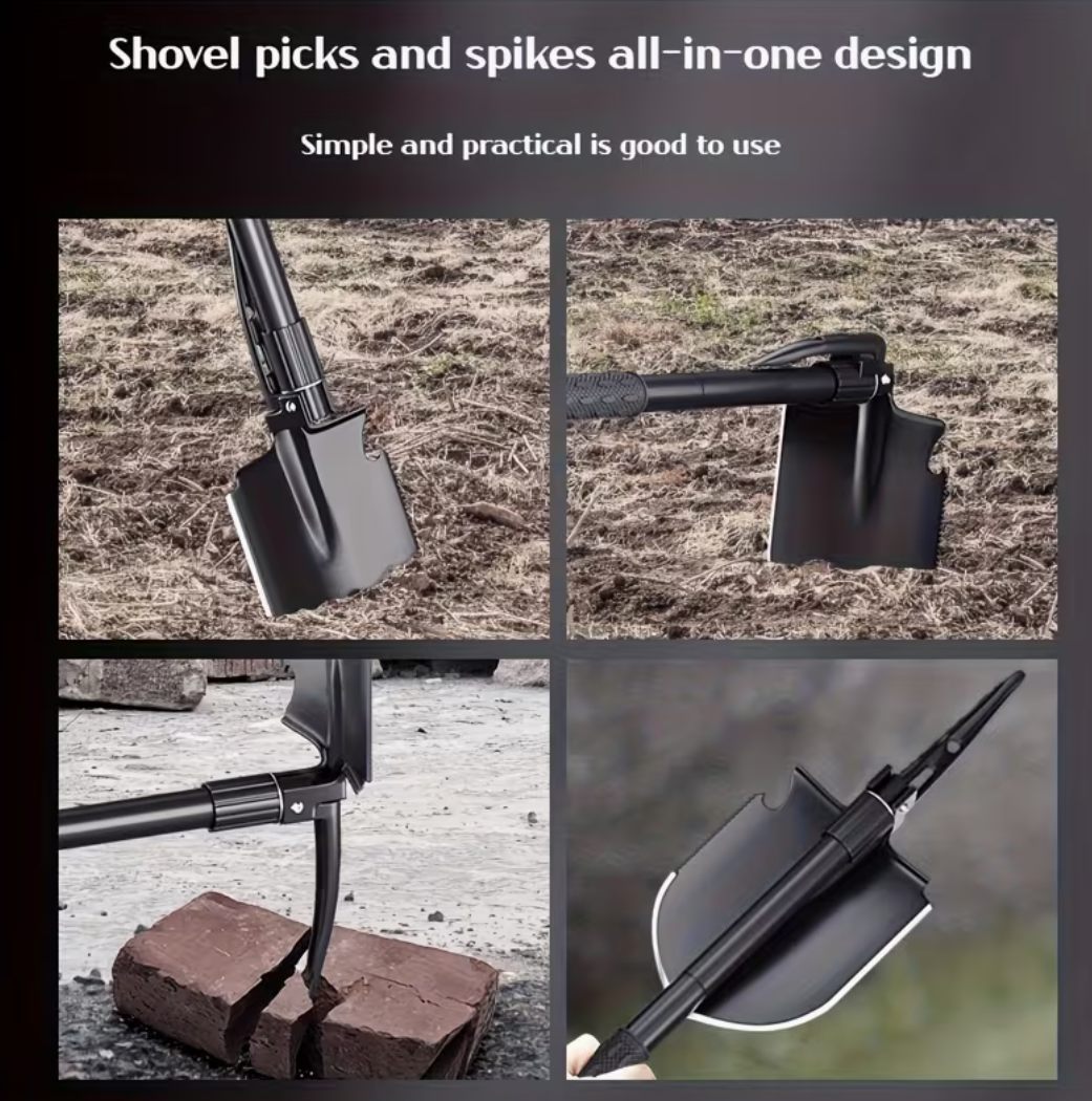Tactical folding shovel