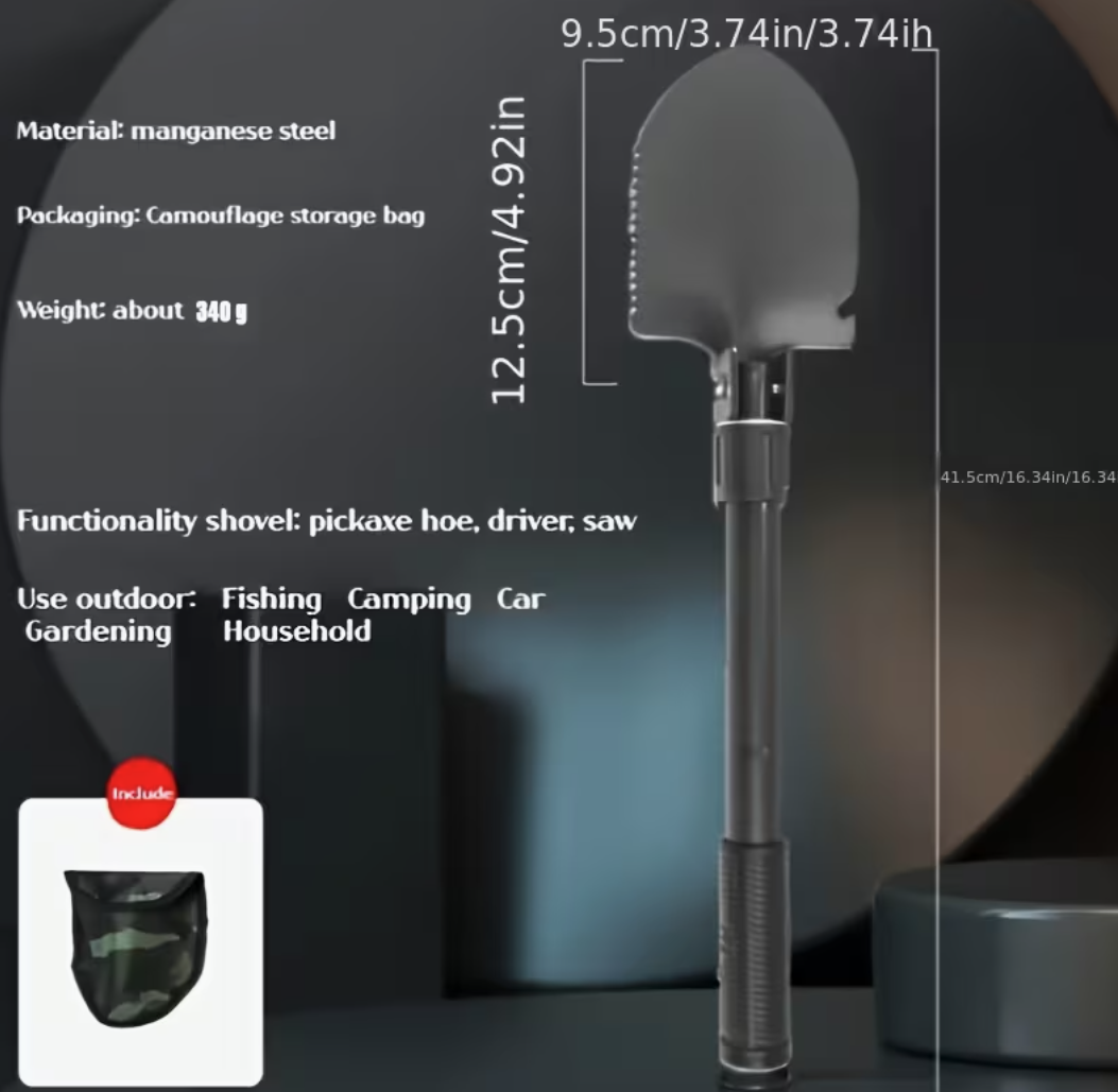 Tactical folding shovel