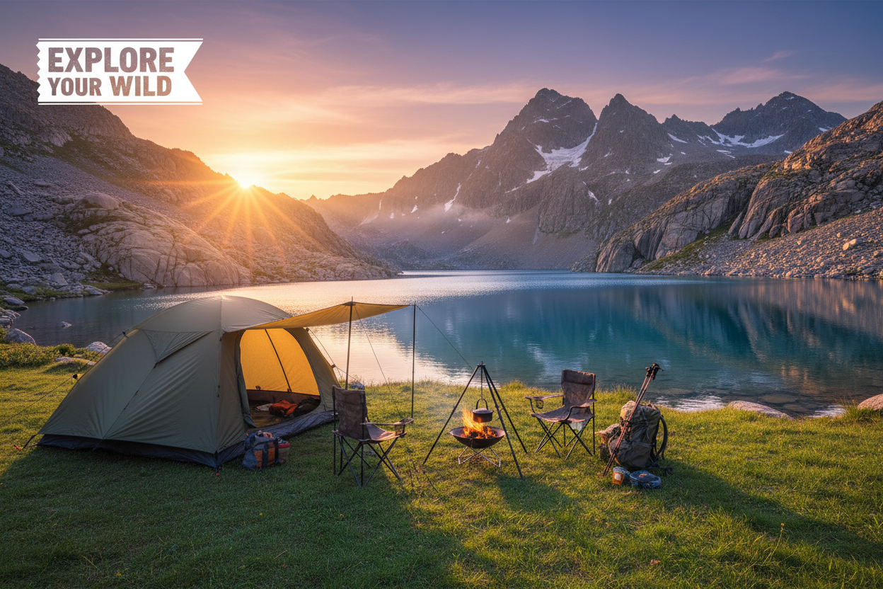 Campsite at golden hour